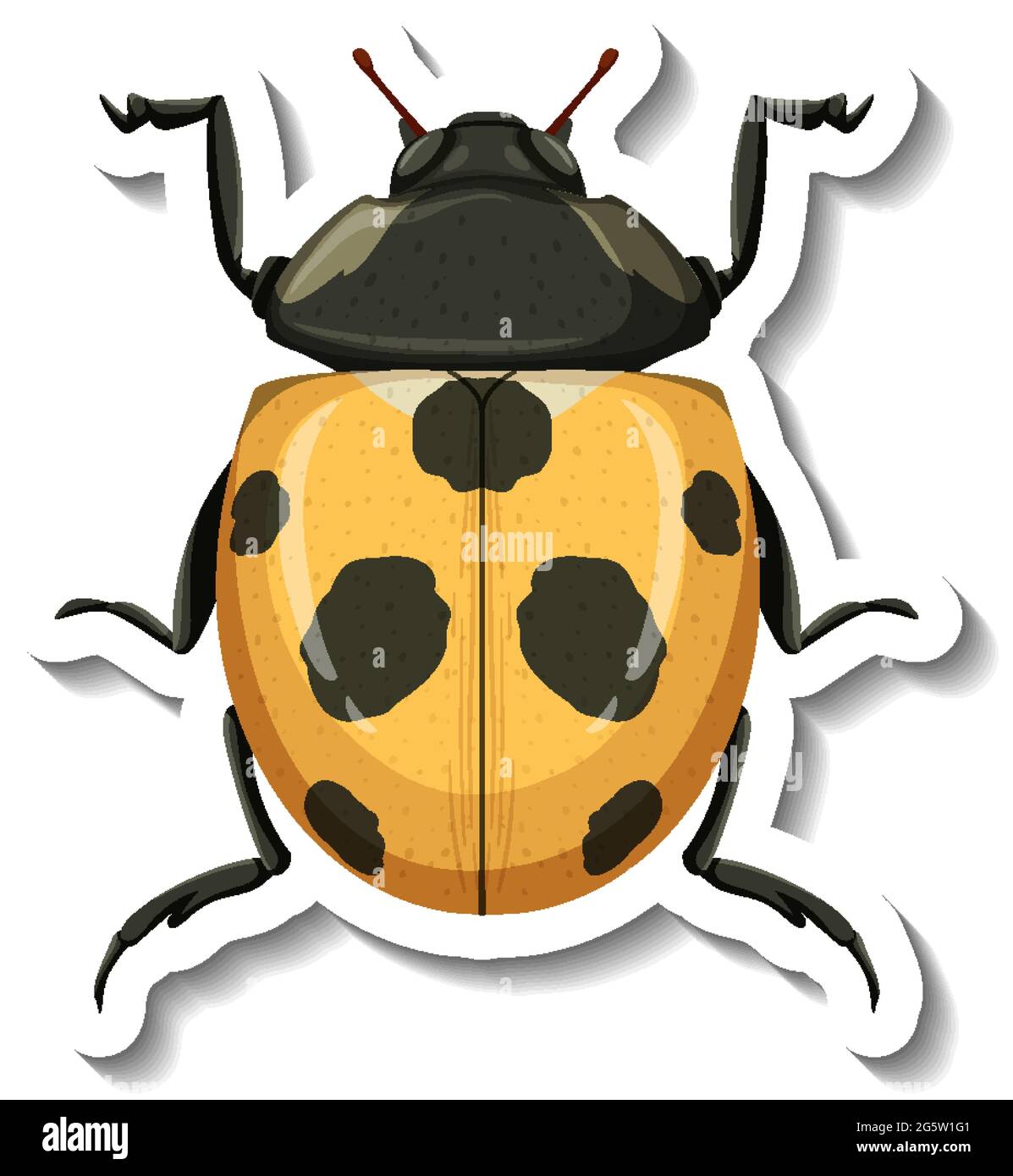 A sticker template with a yellow ladybug isolated illustration With Regard To Blank Ladybug Template