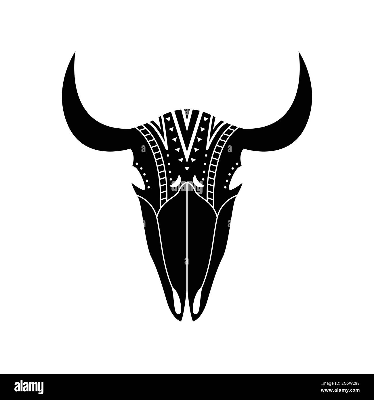 Animal skull in boho style with geometric ornaments. Tribal illustration in  simple style Stock Vector Image & Art - Alamy
