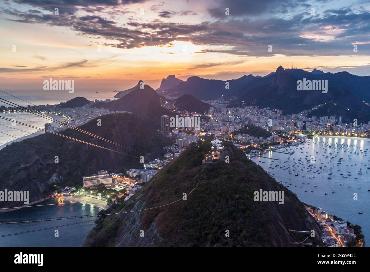 Aerial view of Rio de Janeiro, Brazil. Taken from Sugarloaf mountain ...