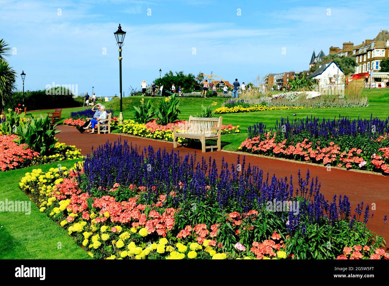 Esplanade Gardens, Cliff top, Hunstanton, Norfolk, England, UK, seaside resort Stock Photo