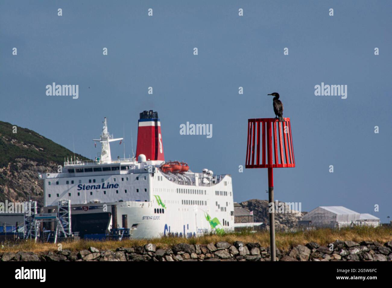 Fishguard, Pembrokeshire,  Stena line  back working  after  after the ferry Stena  Erope wich travels from Fishguard to Rosslare  had  been away  for  majoor  reapirs  for  many  weeks  leaving  the  port  empty . Credit: Debra Angel/Alamy Live News Stock Photo
