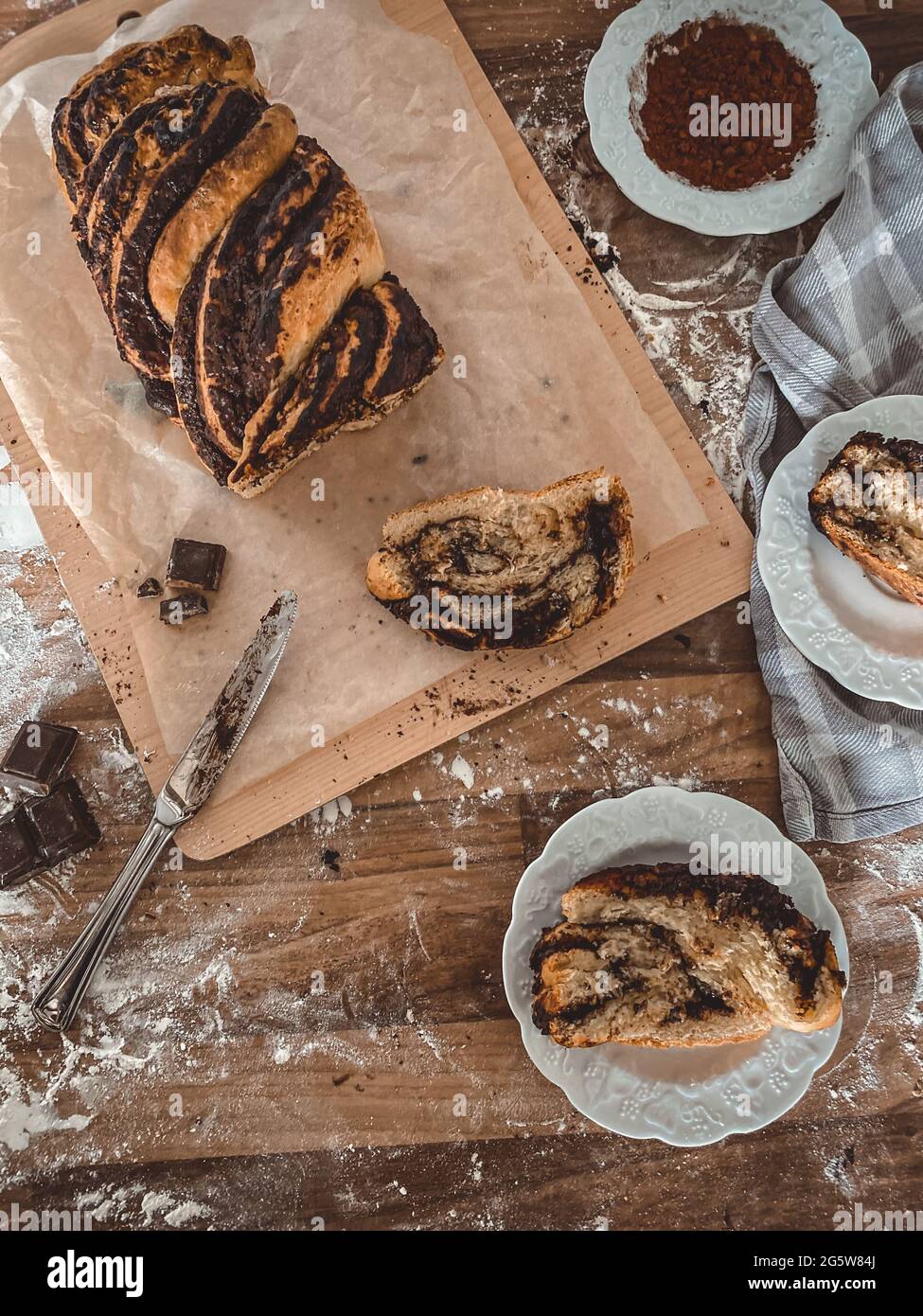 Healthy chocolate babka Stock Photo Alamy