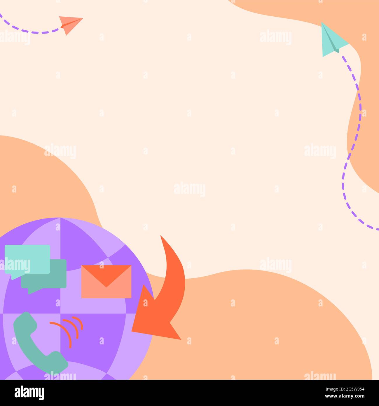 Internet Network Drawing With Colorful Messaging S And Ringing Phone ...