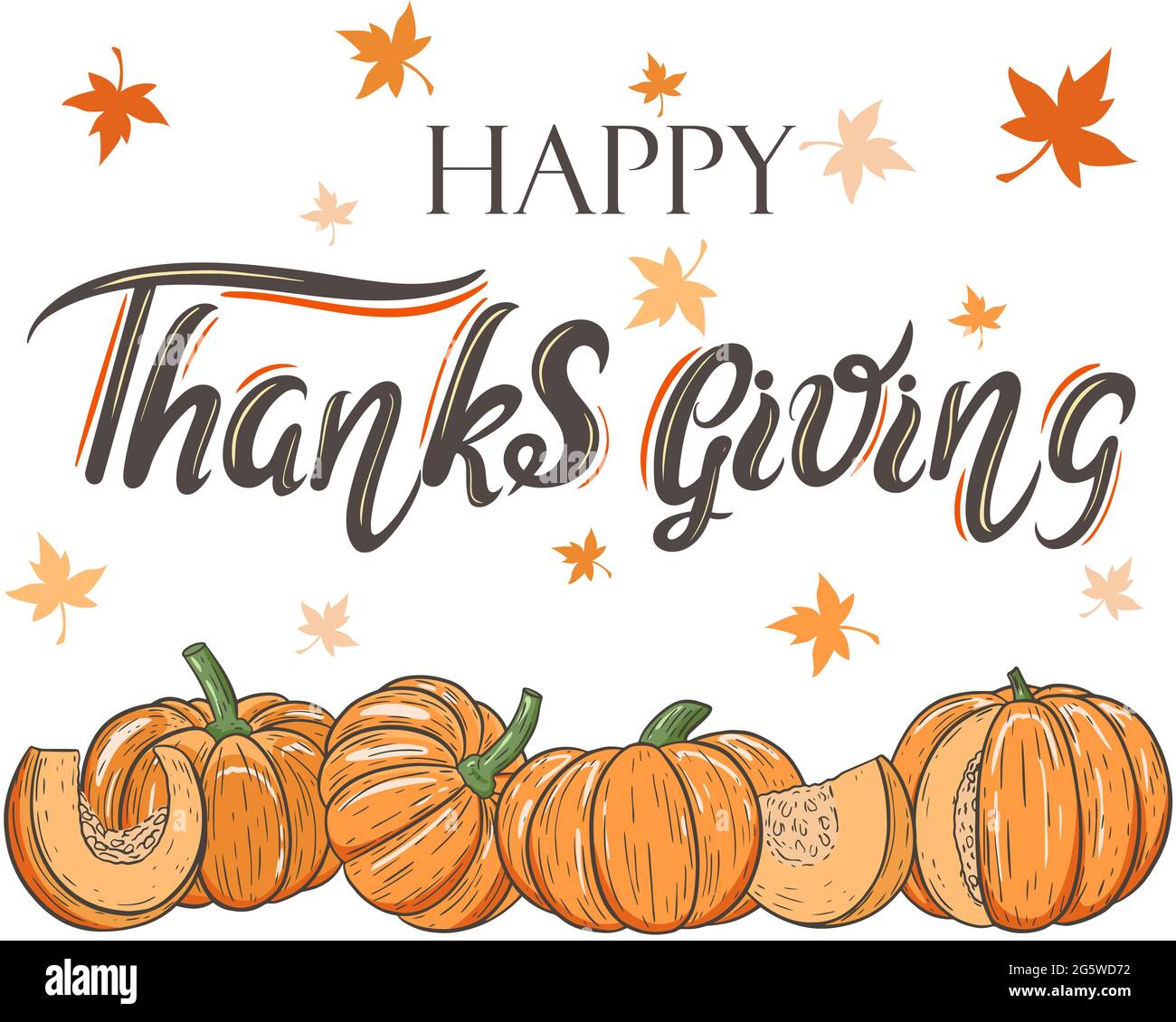 Thanksgiving day banner with date and autumn leaves vector Stock Vector