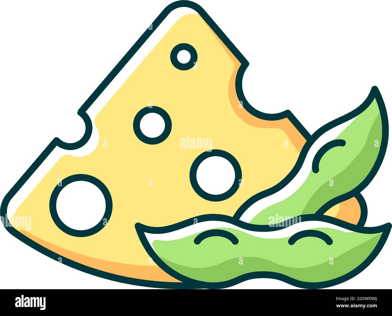 Soy cheese RGB color icon Stock Vector