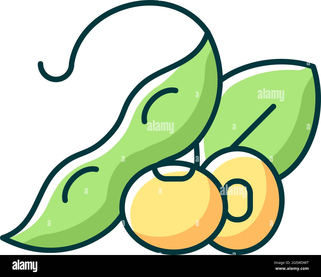 Soybean RGB color icon Stock Vector