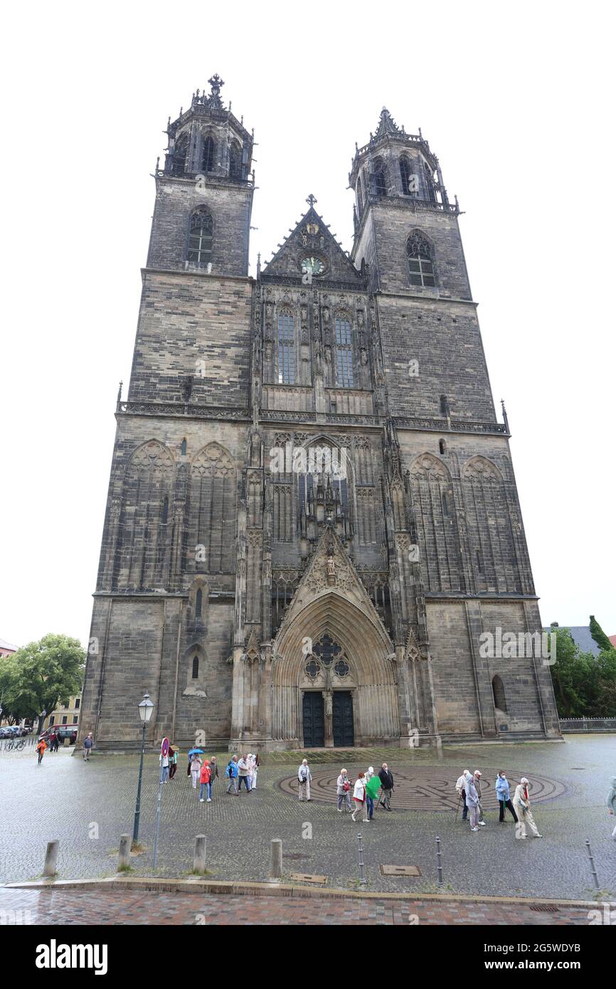 Magdeburg, Germany. 30th June, 2021. View of the cathedral of St. Maurice and Catherine. Credit: Matthias Bein/dpa-Zentralbild/ZB/dpa/Alamy Live News Stock Photo