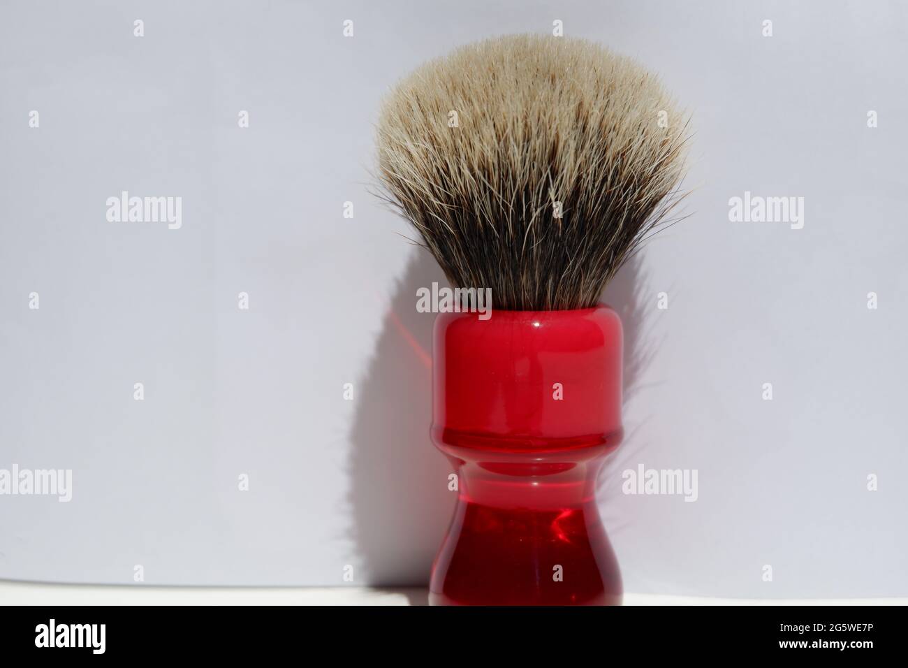 Red Pure Badger YAQI Shaving rush Stock Photo