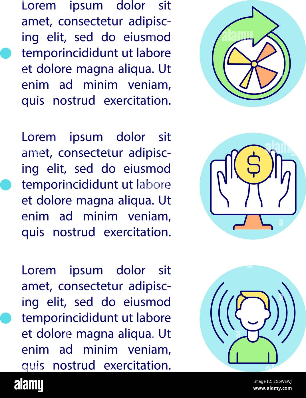 Recurring contributions concept line icons with text Stock Vector Image ...