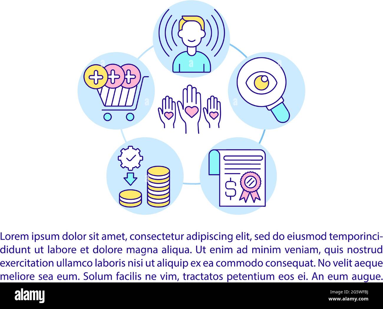 Free funds concept line icons with text Stock Vector Image & Art - Alamy