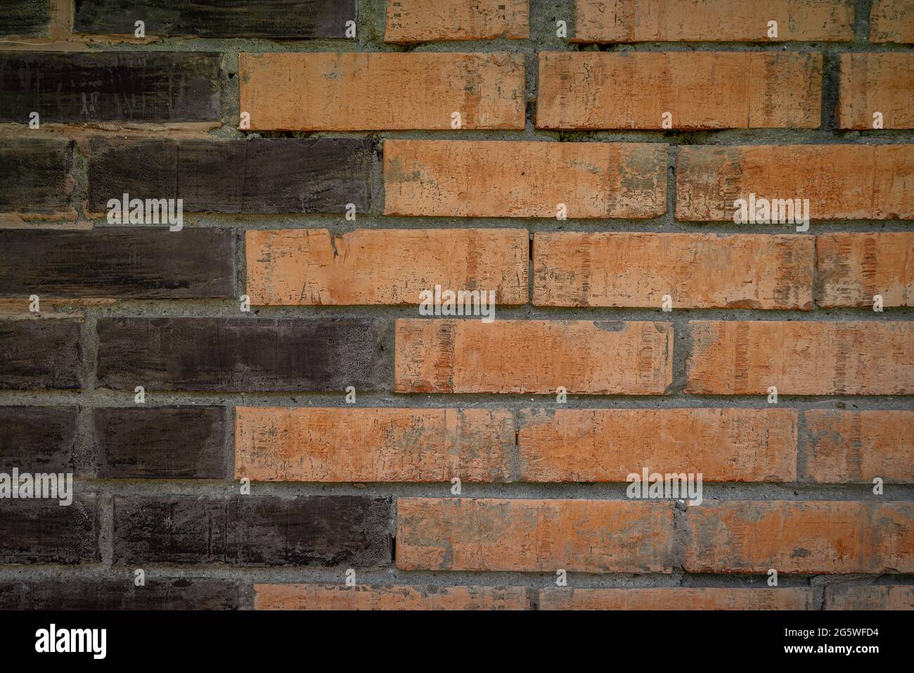 brick wall of two colors. High quality photo Stock Photo