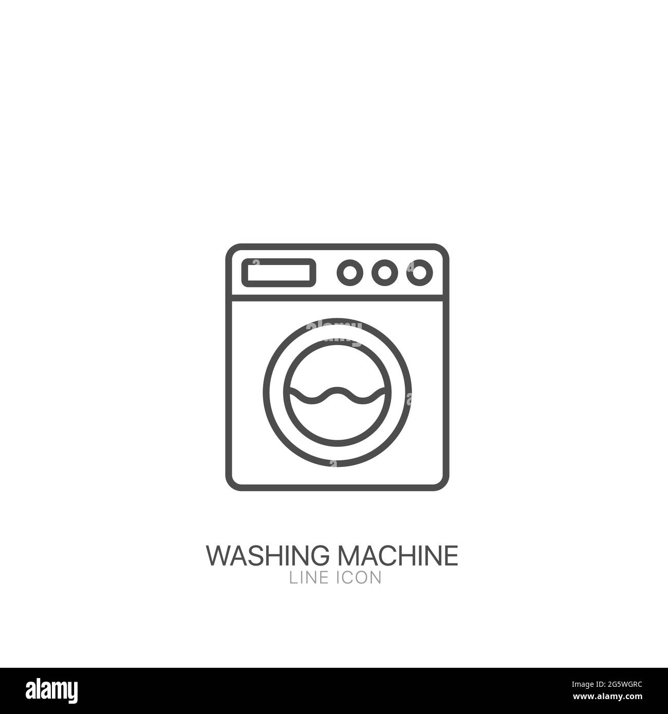 Washing machine outline vector icon. Editable stroke Stock Vector