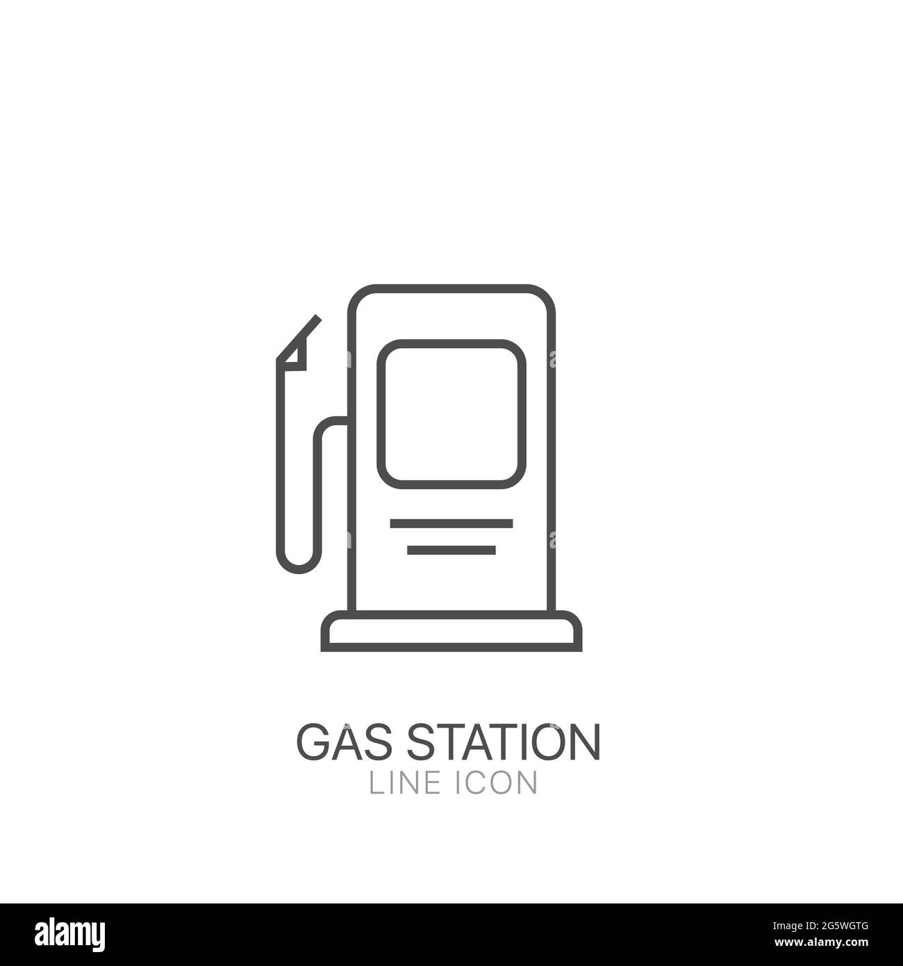 Gas station outline vector icon. Editable stroke Petrol station symbol Stock Vector