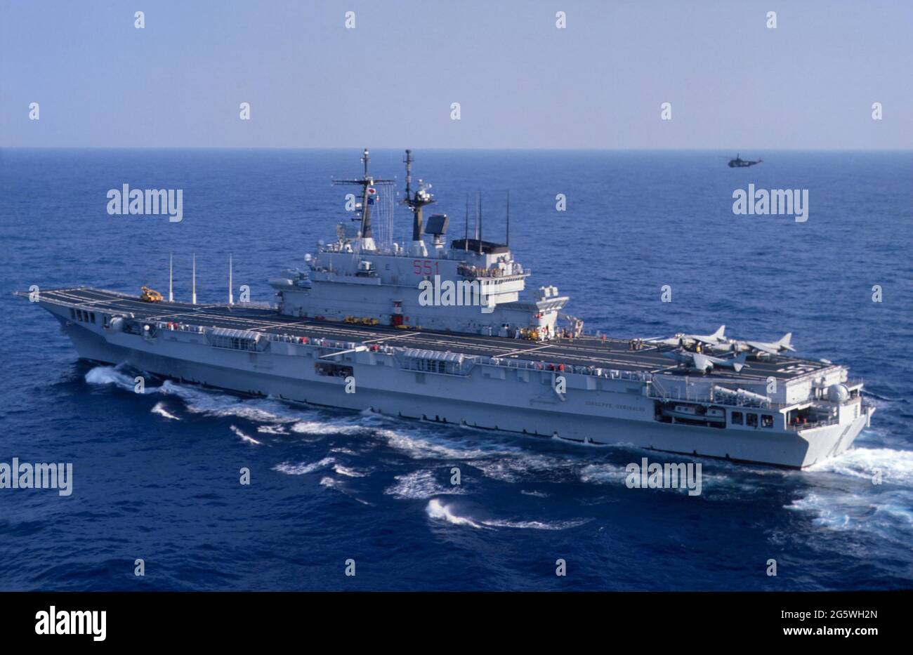Italian Navy, Garibaldi aircraft carrier in navigation - Marina Militare italiana, portaerei Garibaldi in navigazione Stock Photo