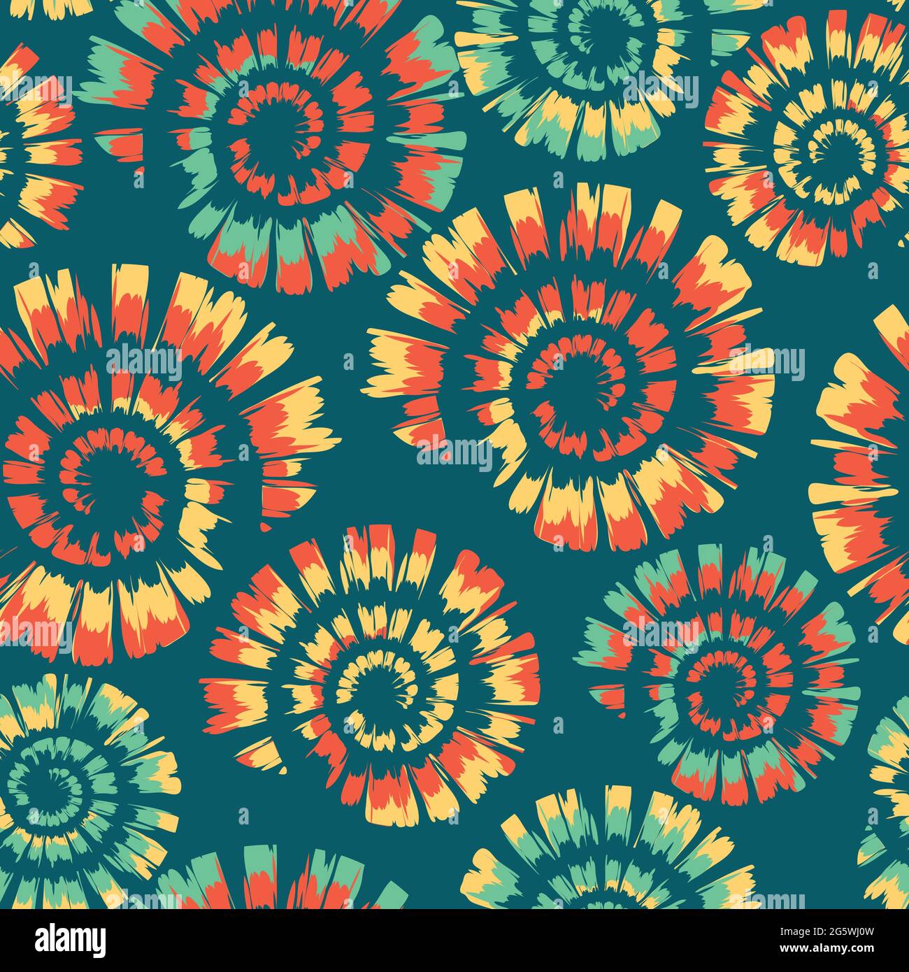 vibrant gradient seamless fairy shells vector blue and... Seamless vector pattern with spiral tie dye on teal blue background ...