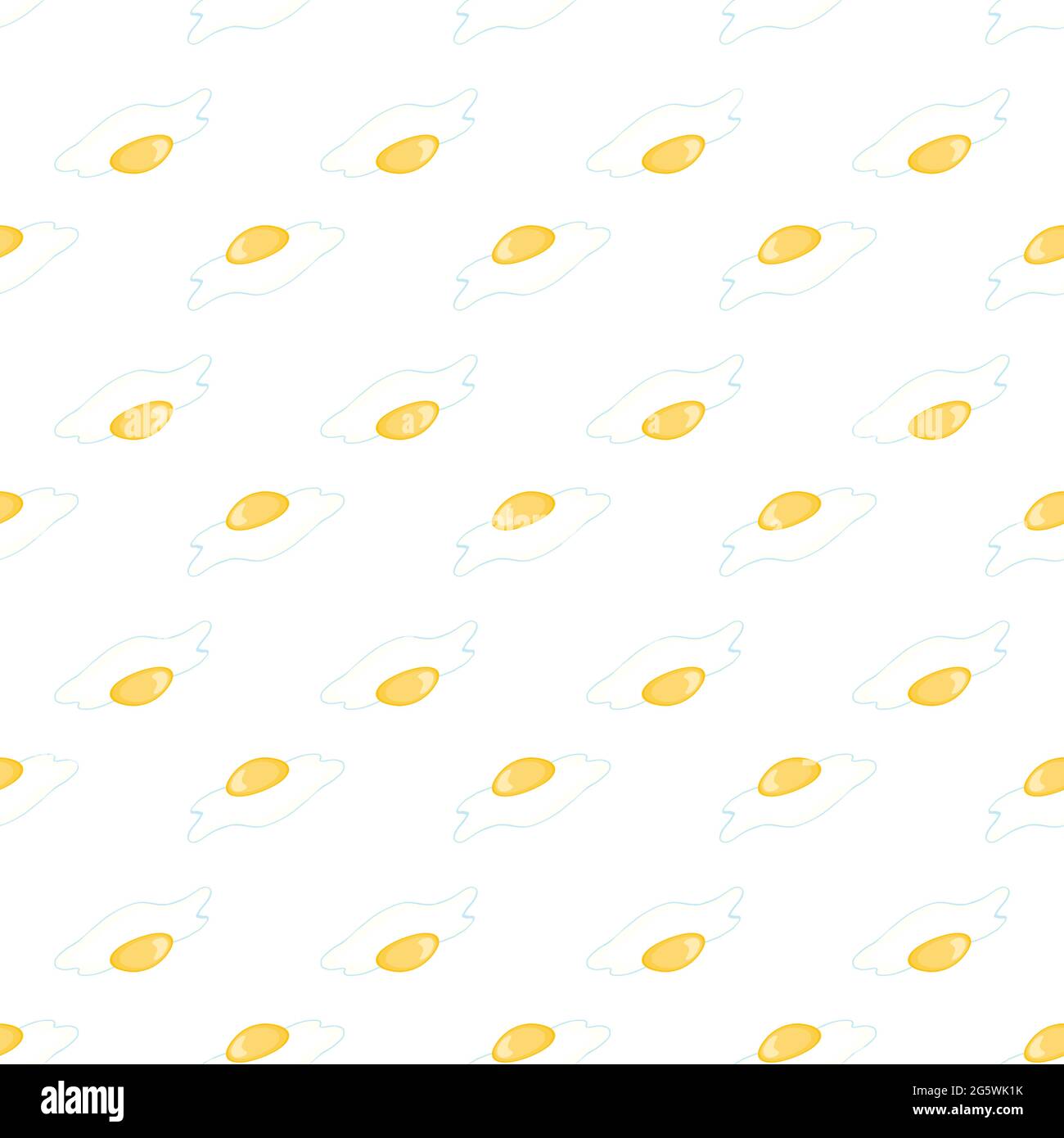 Broken eggs seamless pattern. Scrambled eggs with a seamless pattern. Scrambled eggs, isolated on a yellow background. Vector, illustration Stock Vector