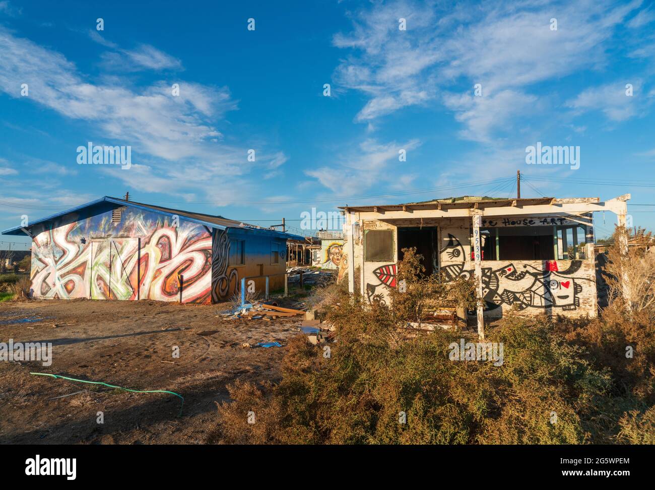 A house at Bombay Beach in the Salton Sea Stock Photo