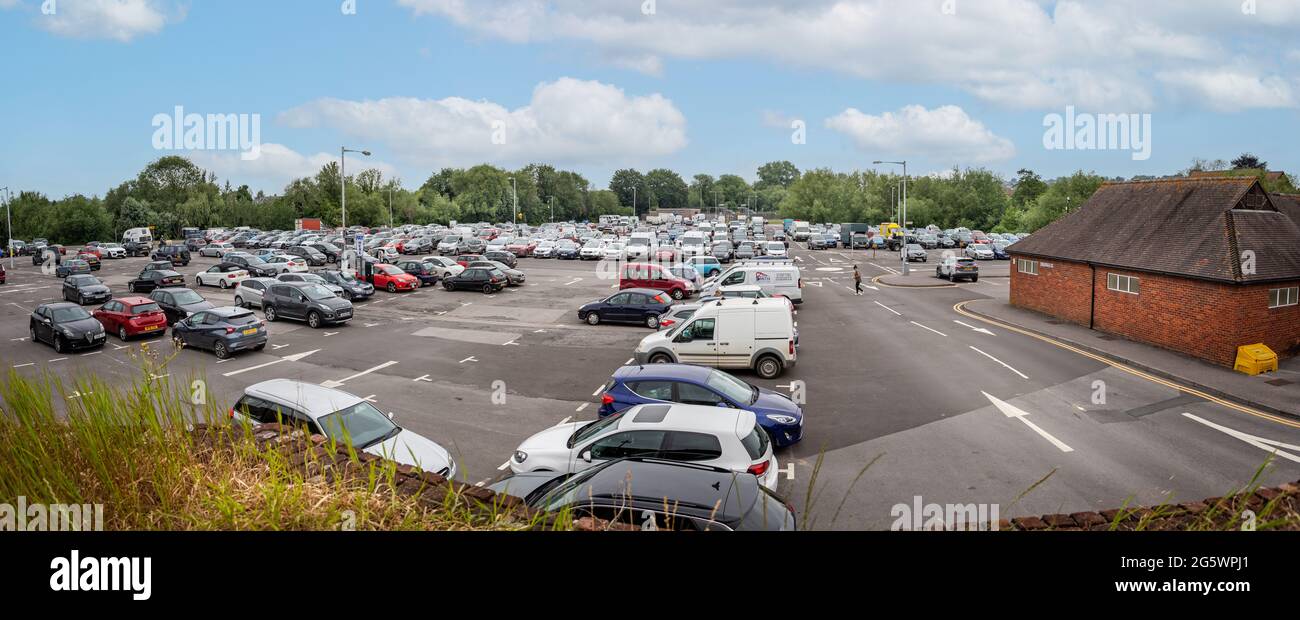 Central car park in the centre of Salisbury, Wiltshire, UK on 29 June 2021 Stock Photo