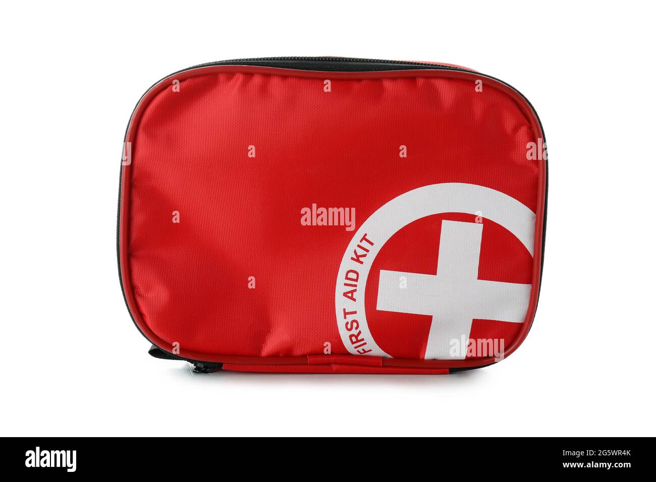 First aid medical kit isolated on white background Stock Photo - Alamy