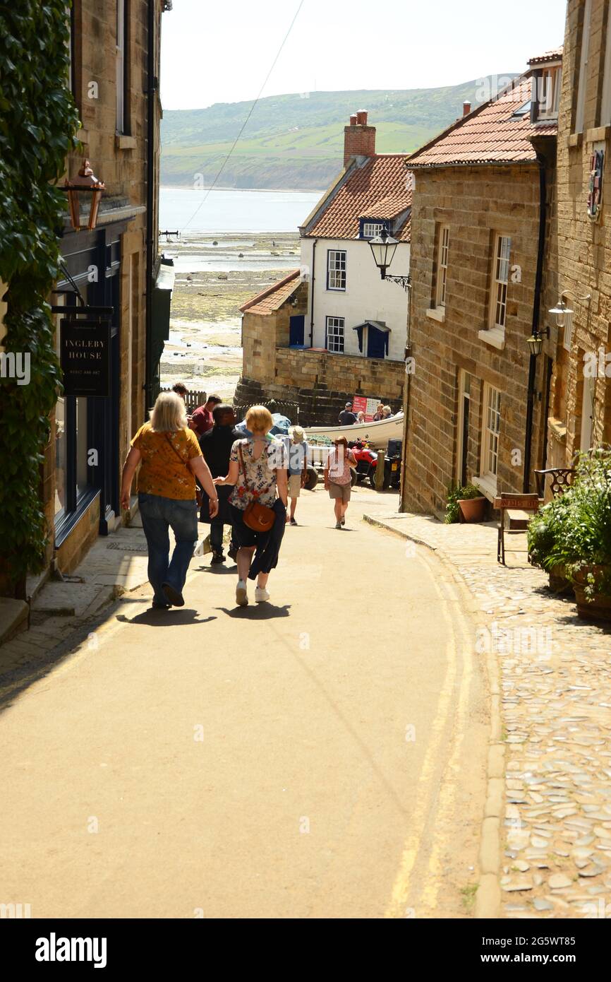 Robin Hood's Bay, north Yorkshire historic fishing cove Stock Photo