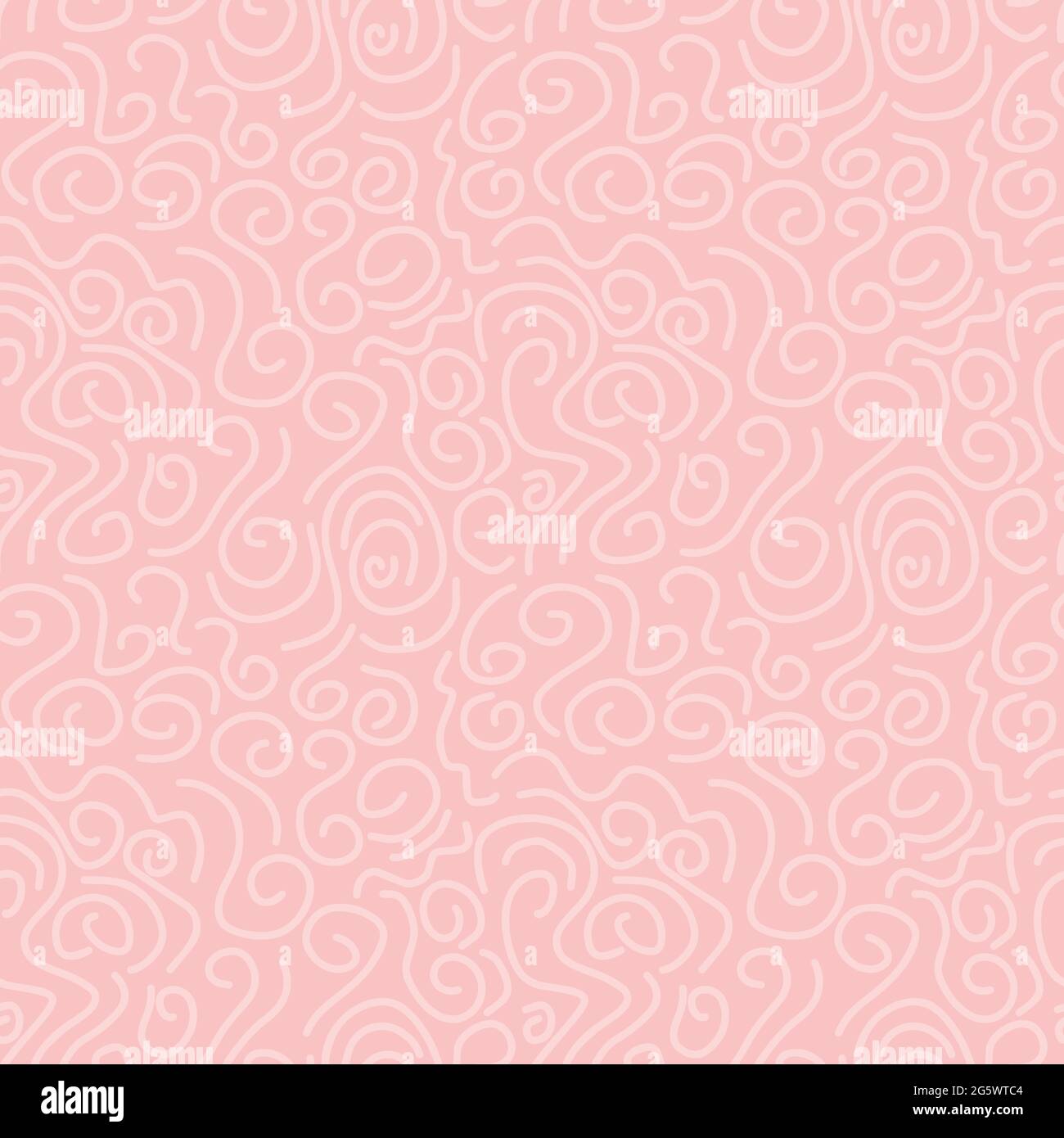 light coral rounded strokes naive hand drawn abstract seamless pattern. vector doodle endless pattern for textile wrapping digital paper template. Stock Vector