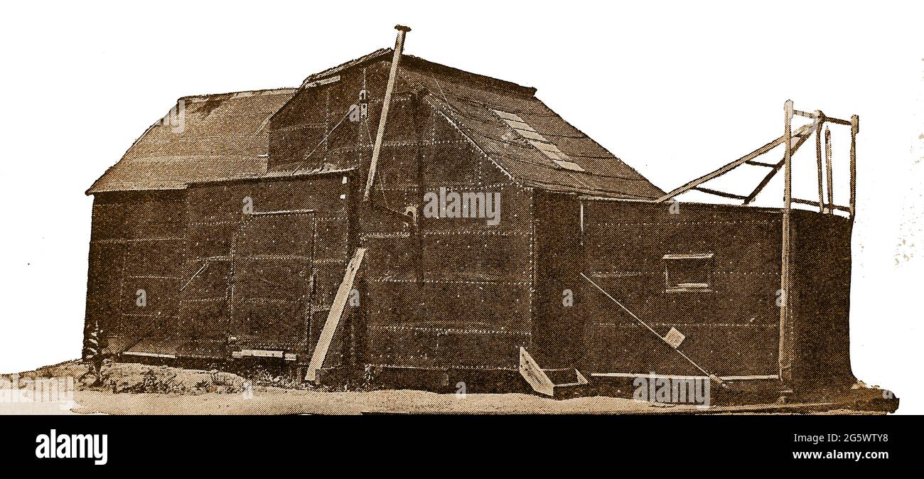 Thomas Edison's  'Black Maria'  ('Black Mariah') tin shed where he experimented with moving pictures. It is  said to be the world's first moving picture studio and was situated in  West Orange, New Jersey, USA. Edison is called  described as America's greatest inventor . Thomas Alva Edison ( 1847 –  1931) was an American inventor and businessman who  experimented with sound, images and mass communication. His inventions included  the phonograph, the electric light bulb, and motion picture cameras. Stock Photo