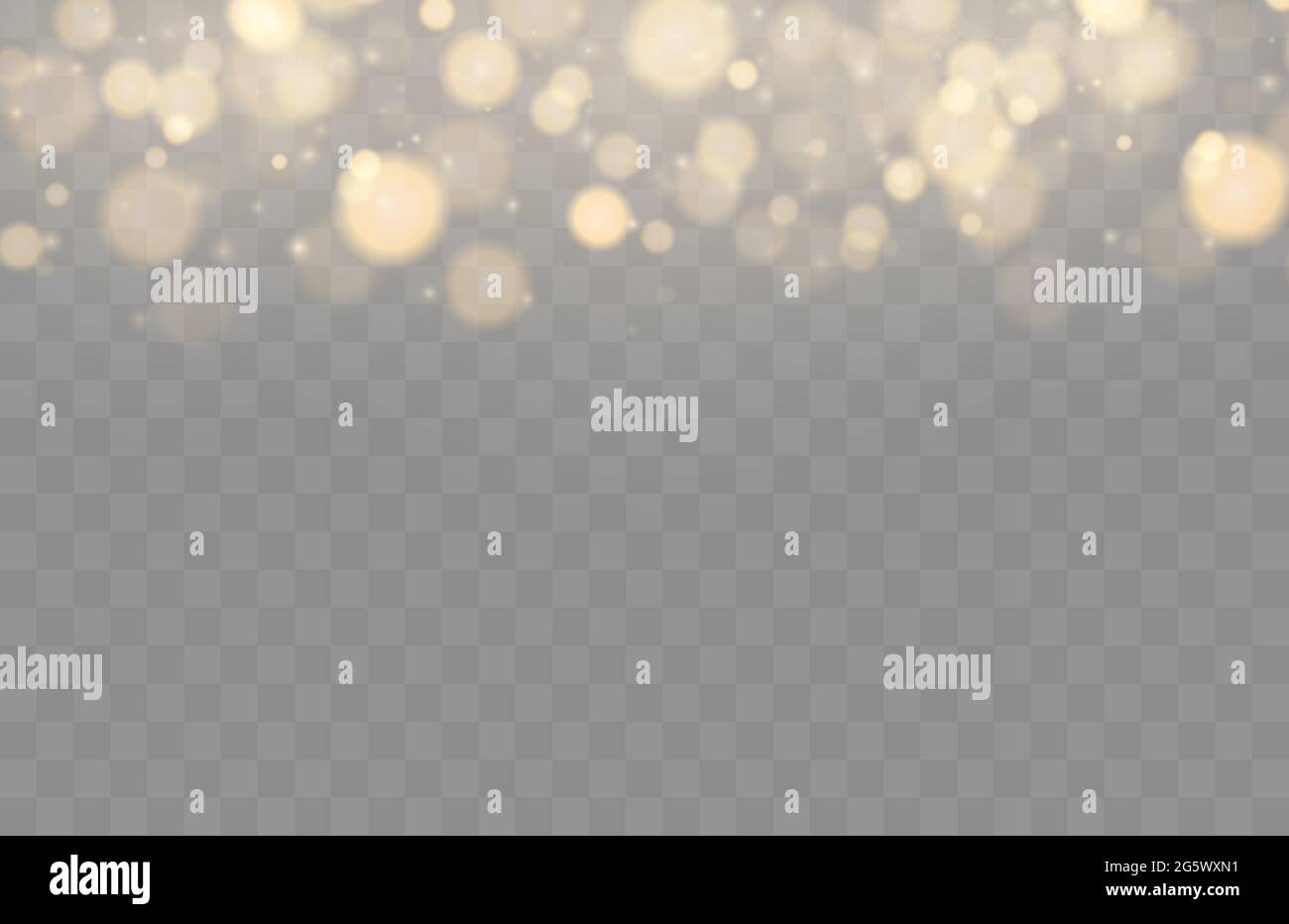 Shining bokeh isolated on transparent background. Golden bokeh lights ...