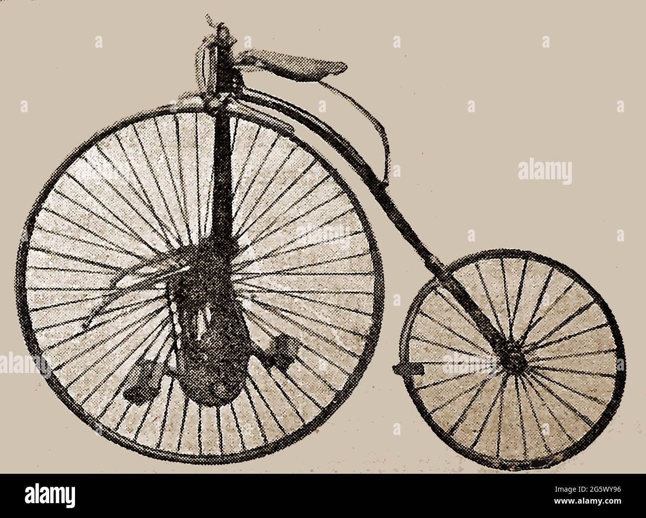 Early bicycle - The 1884 'Kangeroo' Bicycle. Stock Photo