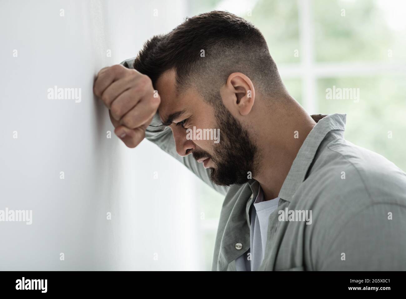 Emotional stress and unhappy, despair, grief and negative emotions, anxiety and agoraphobia Stock Photo