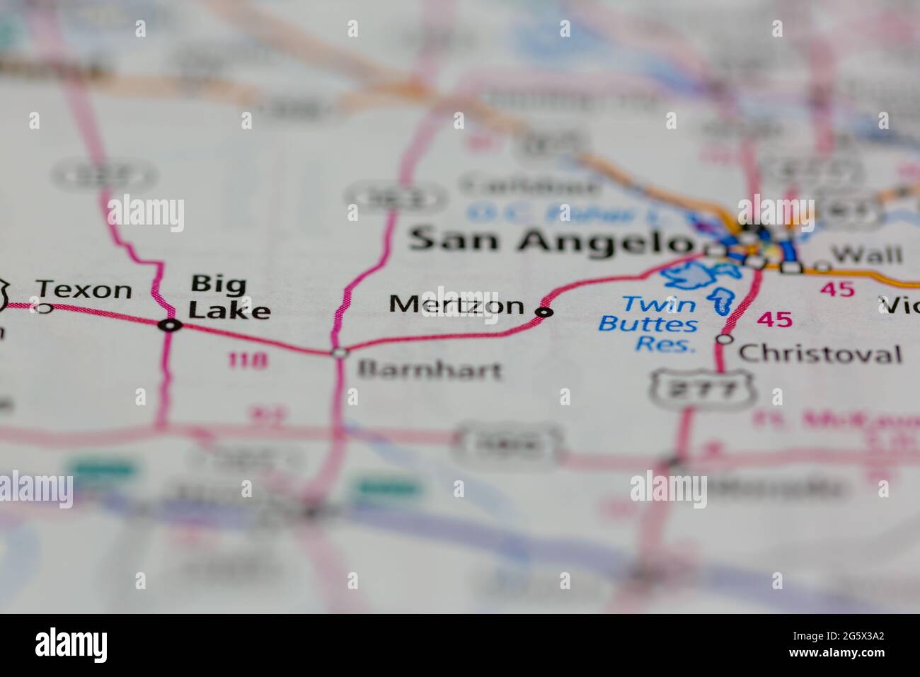 Mertzon texas map hires stock photography and images Alamy