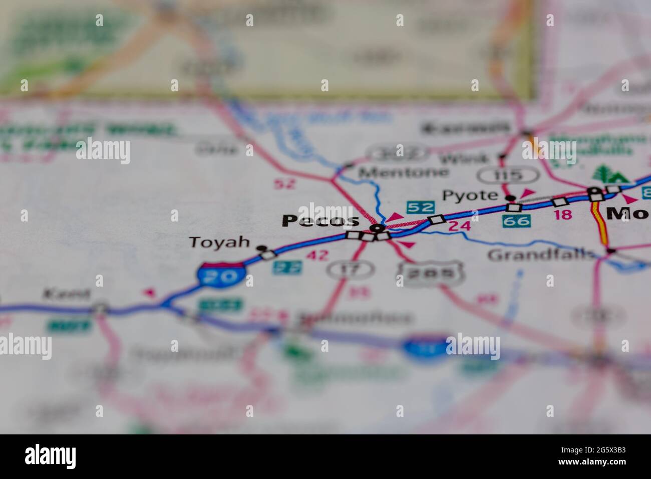Map of pecos hi res stock photography - Pecos Texas Usa Shown On A Geography Map Or Road Map 2G5X3B3