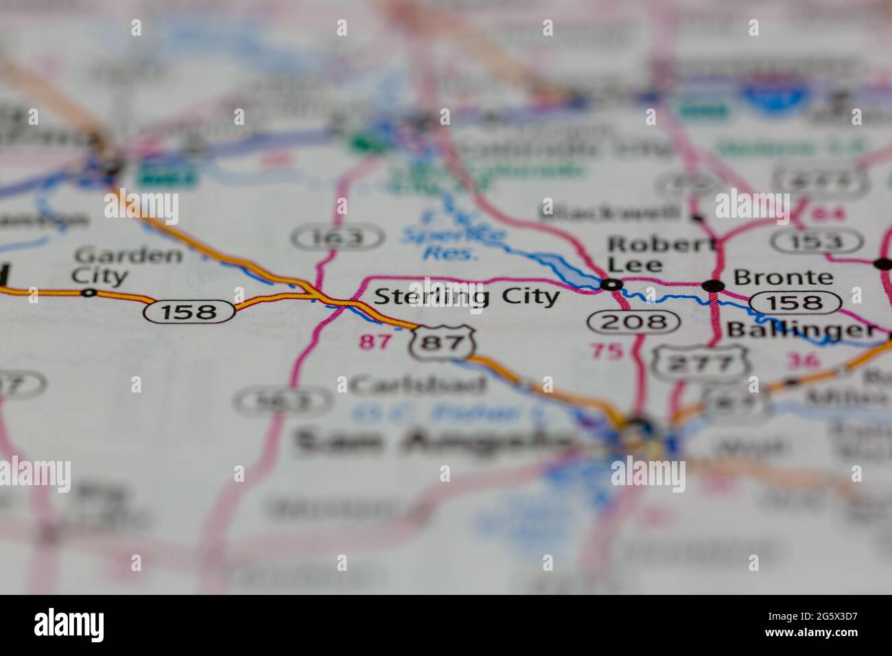 Sterling City Texas USA shown on a Geography map or Road map Stock