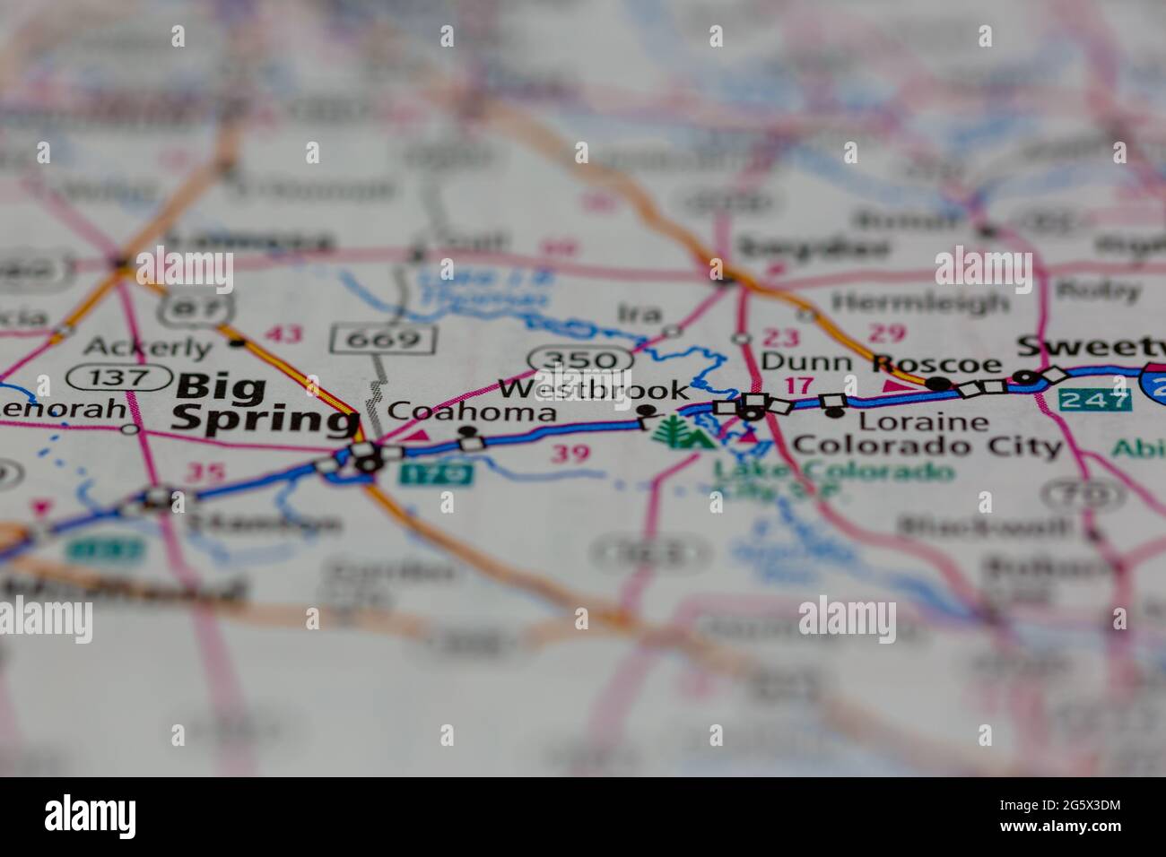 Westbrook Texas USA shown on a Geography map or Road map Stock Photo Alamy