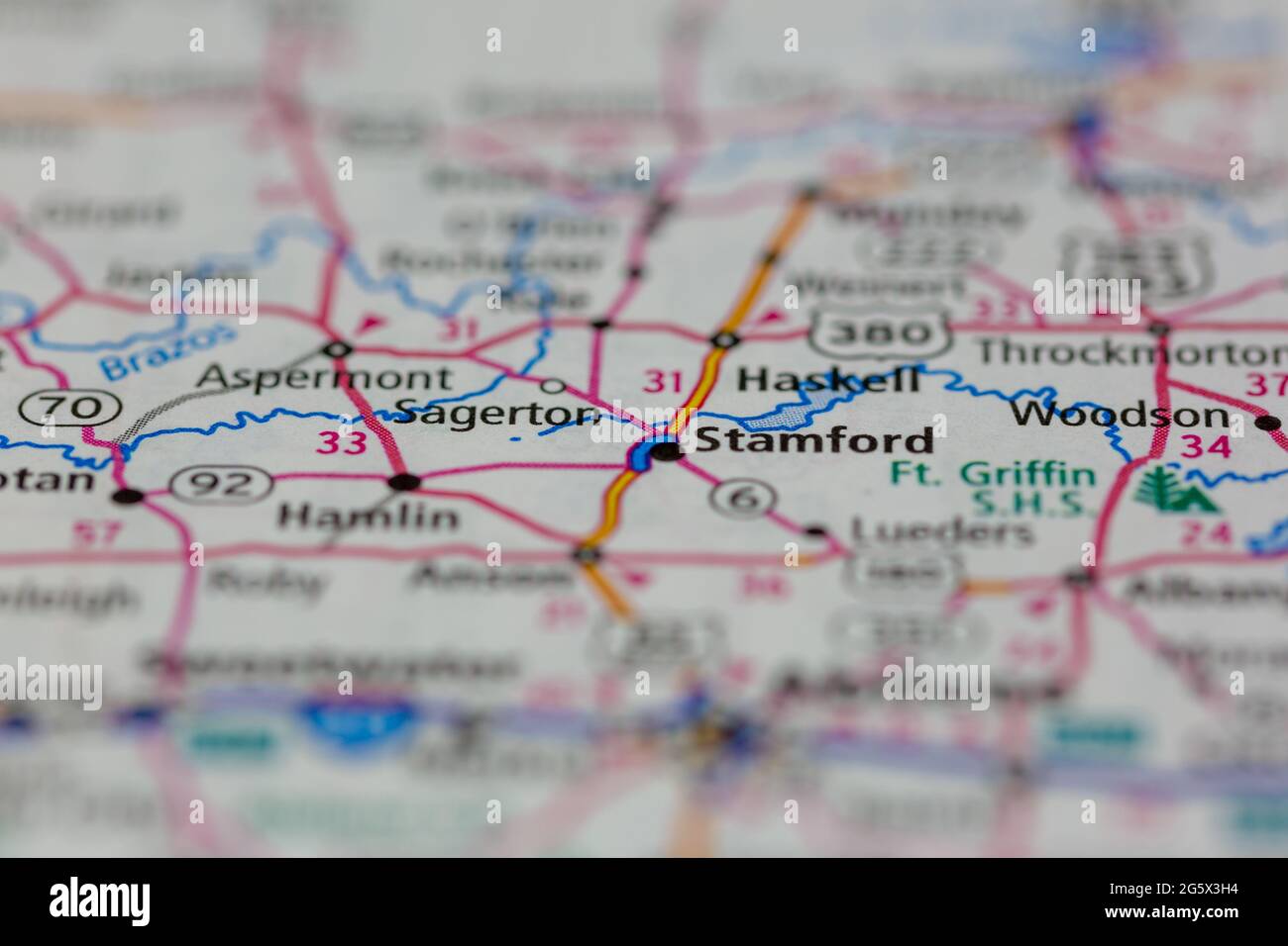 Stamford Texas USA shown on a Geography map or Road map Stock Photo Alamy