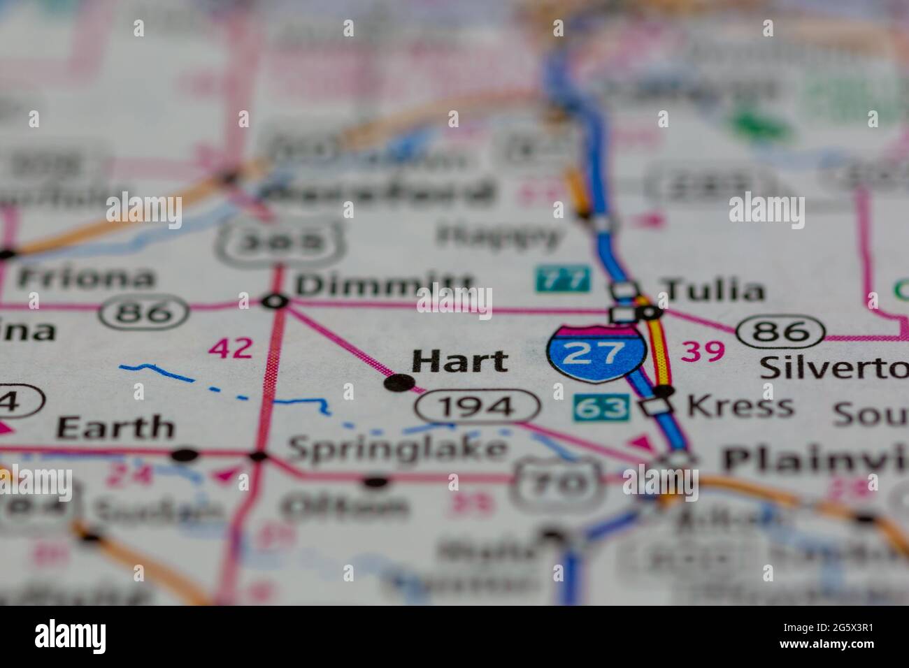 Hart Texas USA shown on a Geography map or Road map Stock Photo Alamy