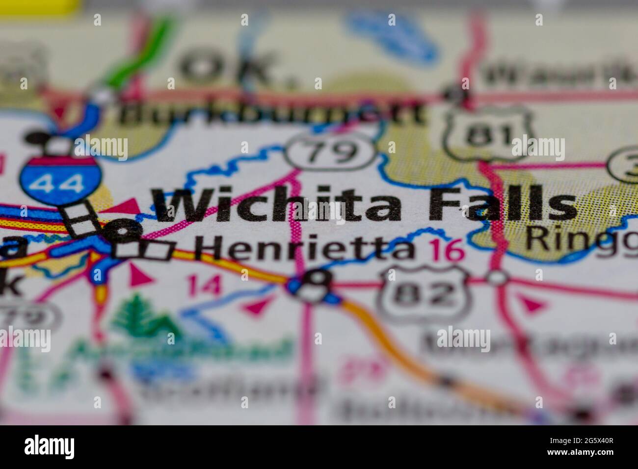 Wichita Falls Texas USA shown on a Geography map or Road map Stock Photo