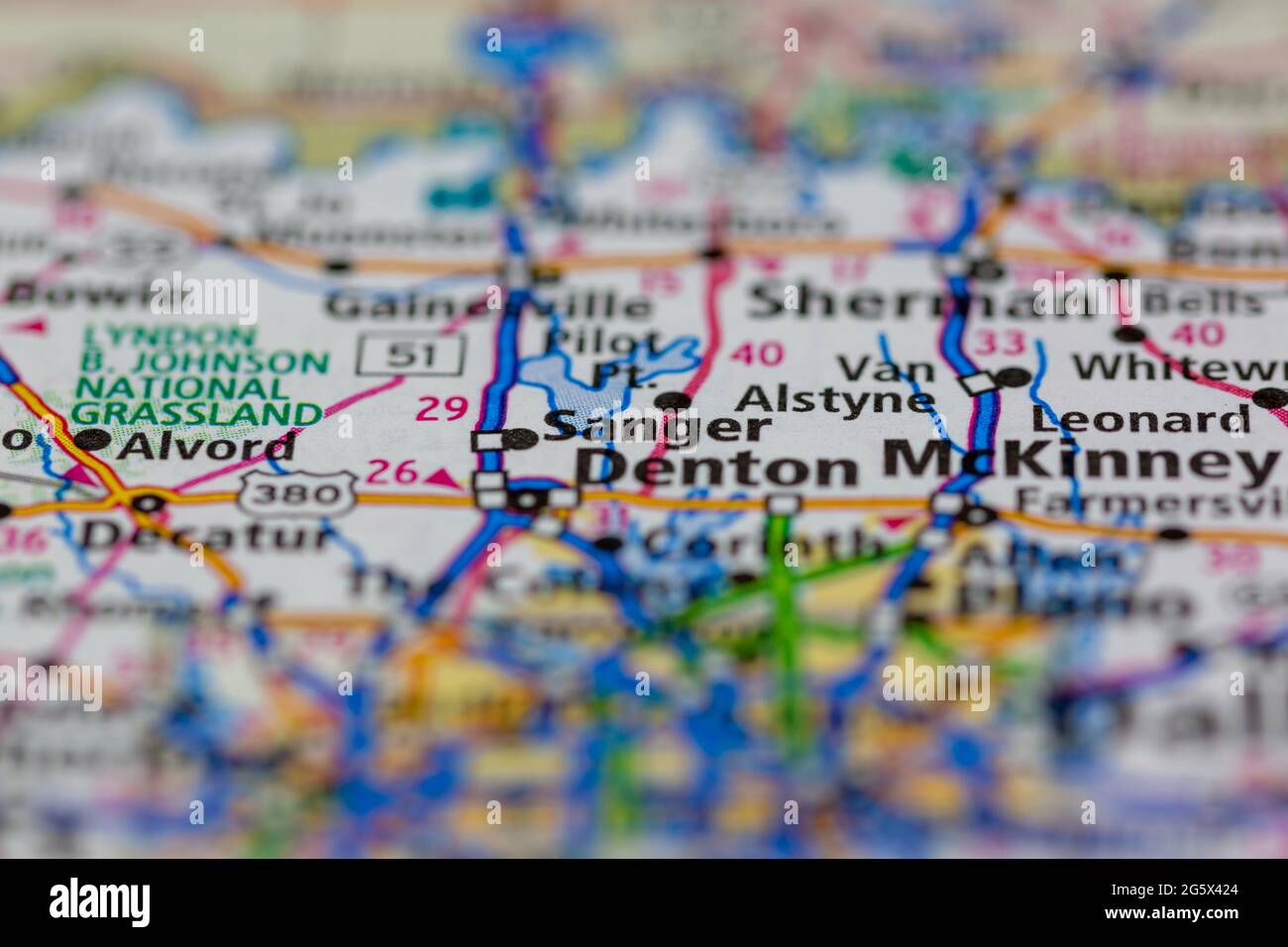 Map of sanger texas hires stock photography and images Alamy