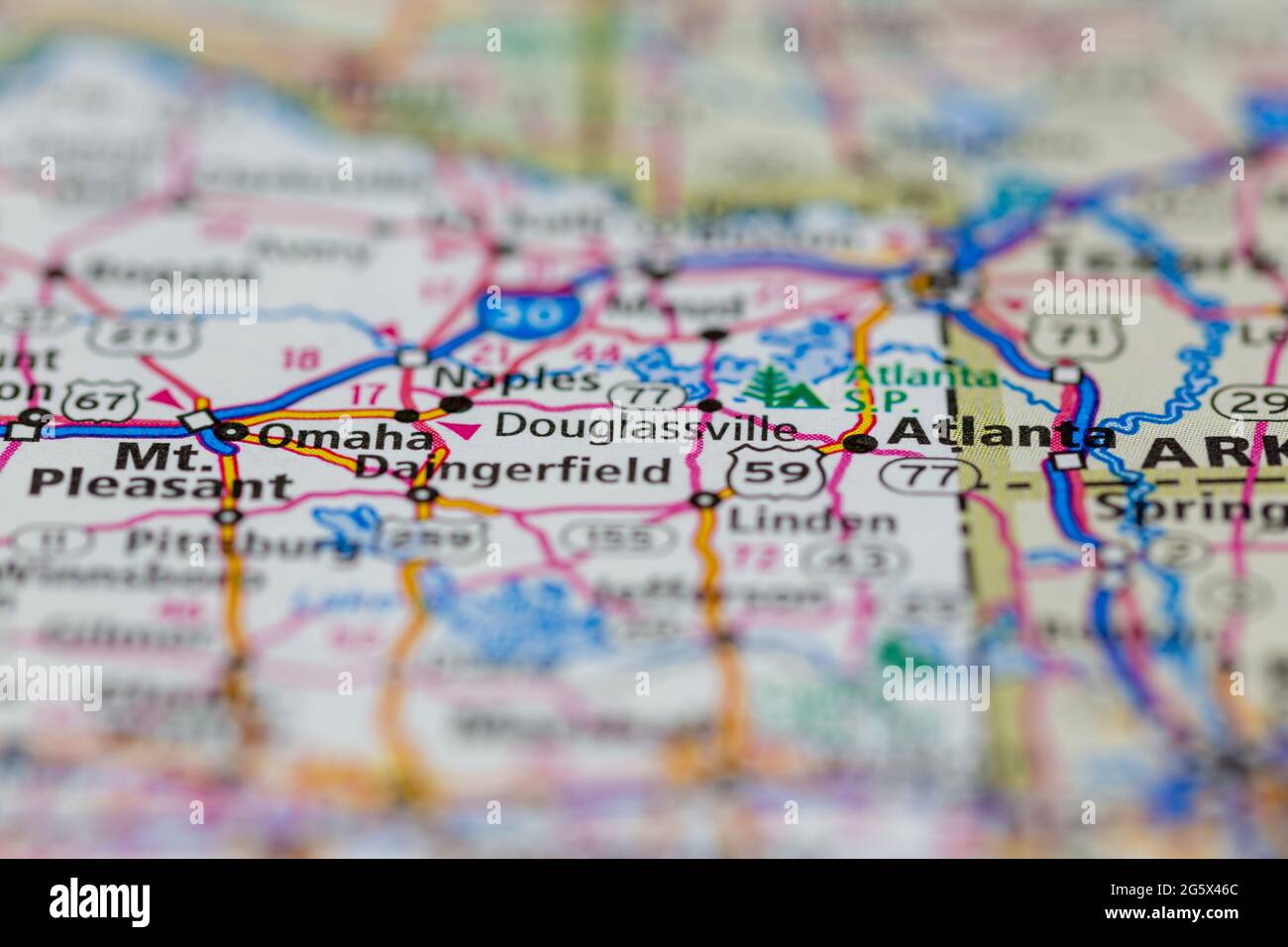 Douglassville Texas USA shown on a Geography map or Road map Stock Photo Alamy
