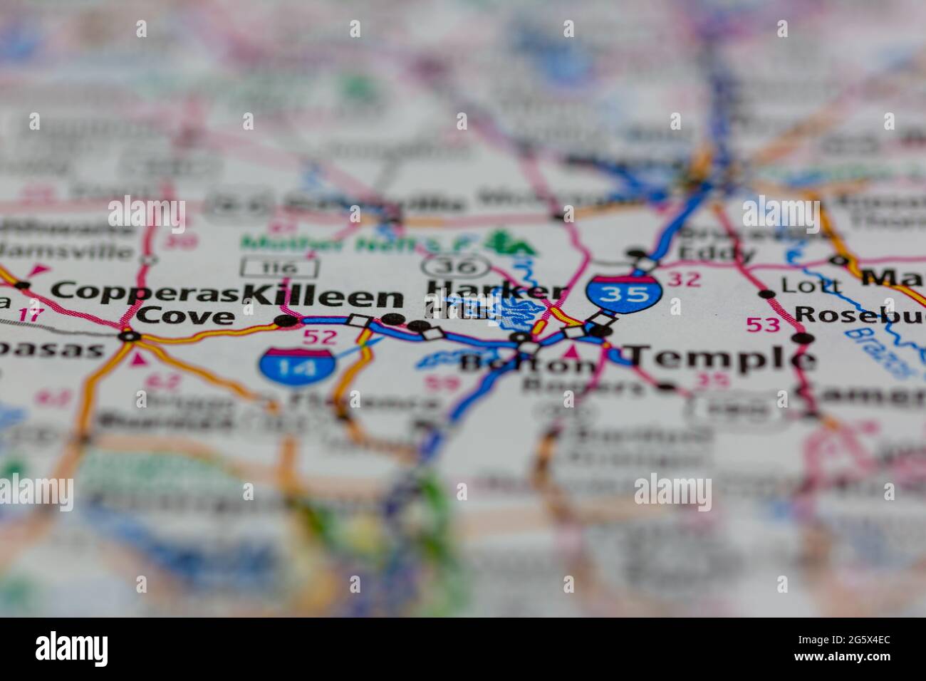 Harker Heights Texas USA shown on a Geography map or Road map Stock