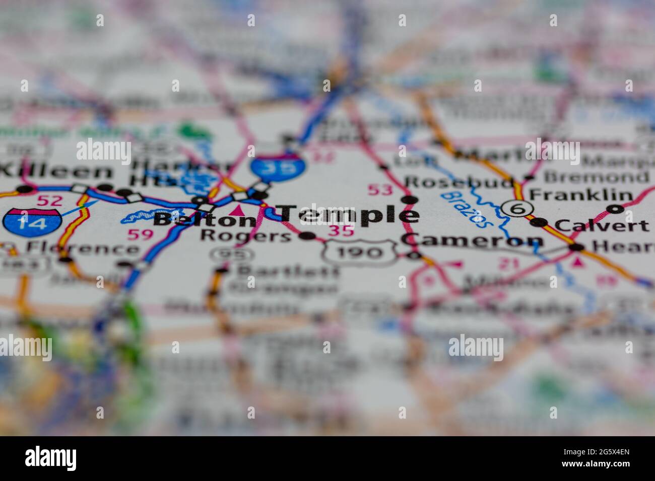 Map of temple texas hires stock photography and images Alamy