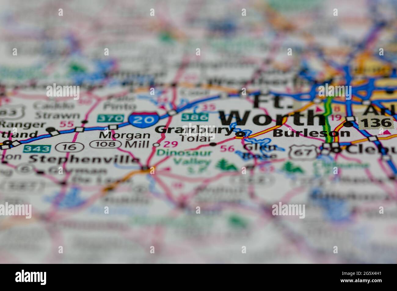 Granbury on a map hi-res stock photography and images - Alamy