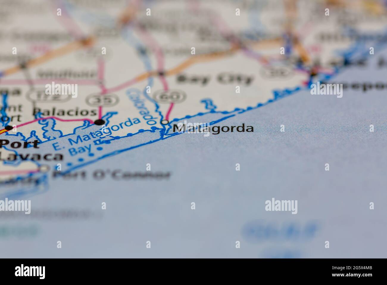Map of matagorda texas hi res stock - Matagorda Texas Usa Shown On A Geography Map Or Road Map 2G5X4MB