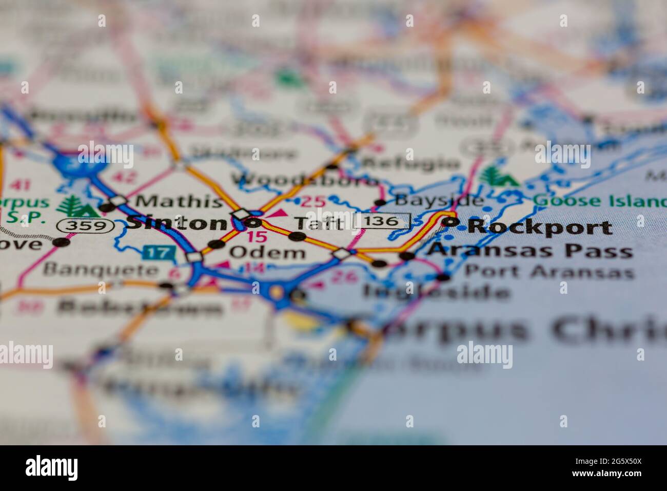 Taft Texas USA shown on a Geography map or Road map Stock Photo Alamy
