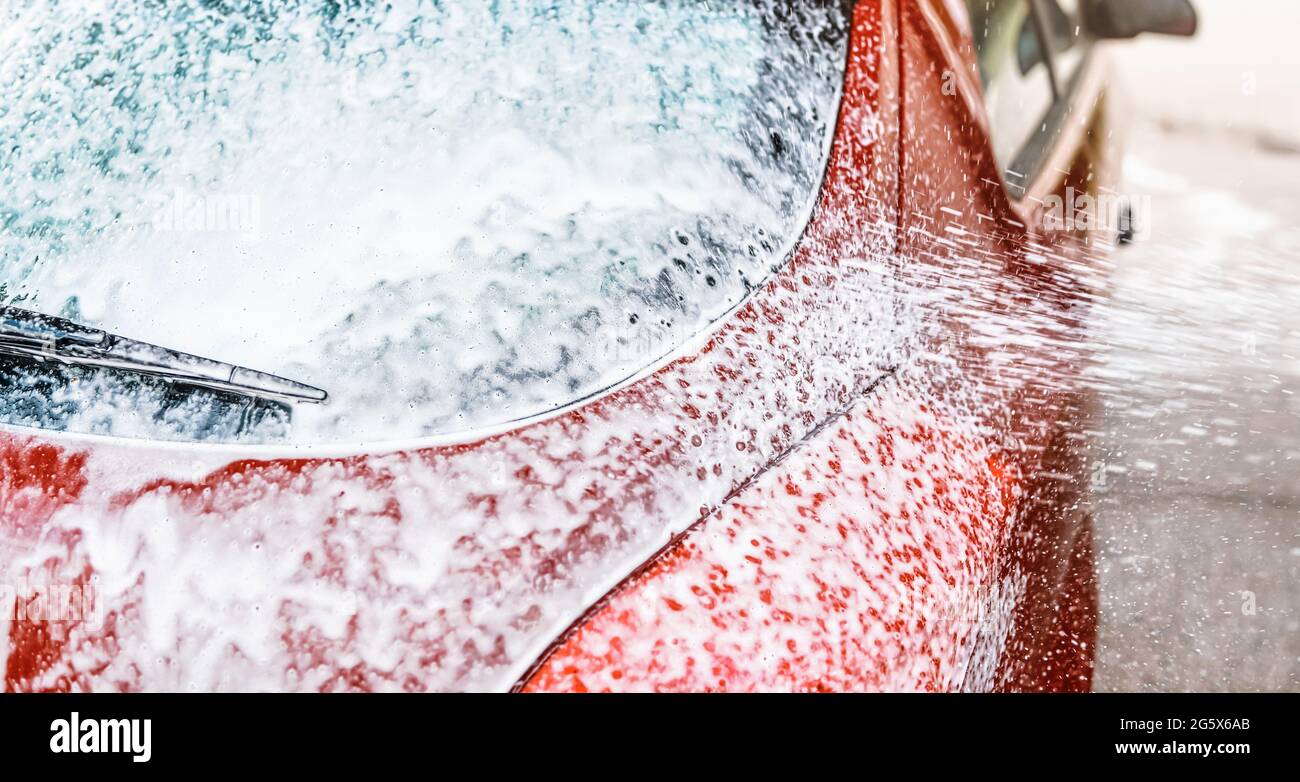 Soap Suds On Car Window In Car Wash High Resolution Stock Photography And Images Alamy