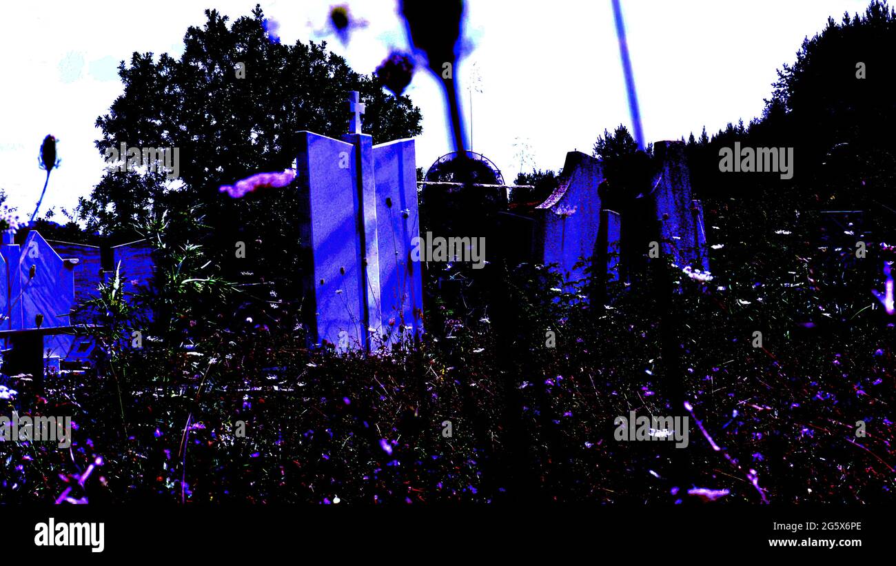 Scary dark graveyard 3d hi-res stock photography and images - Alamy