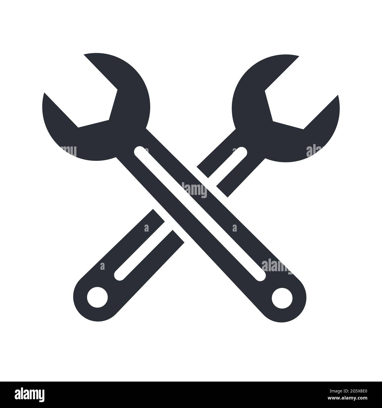 Two wrench hardware tools for repair and maintenance vector