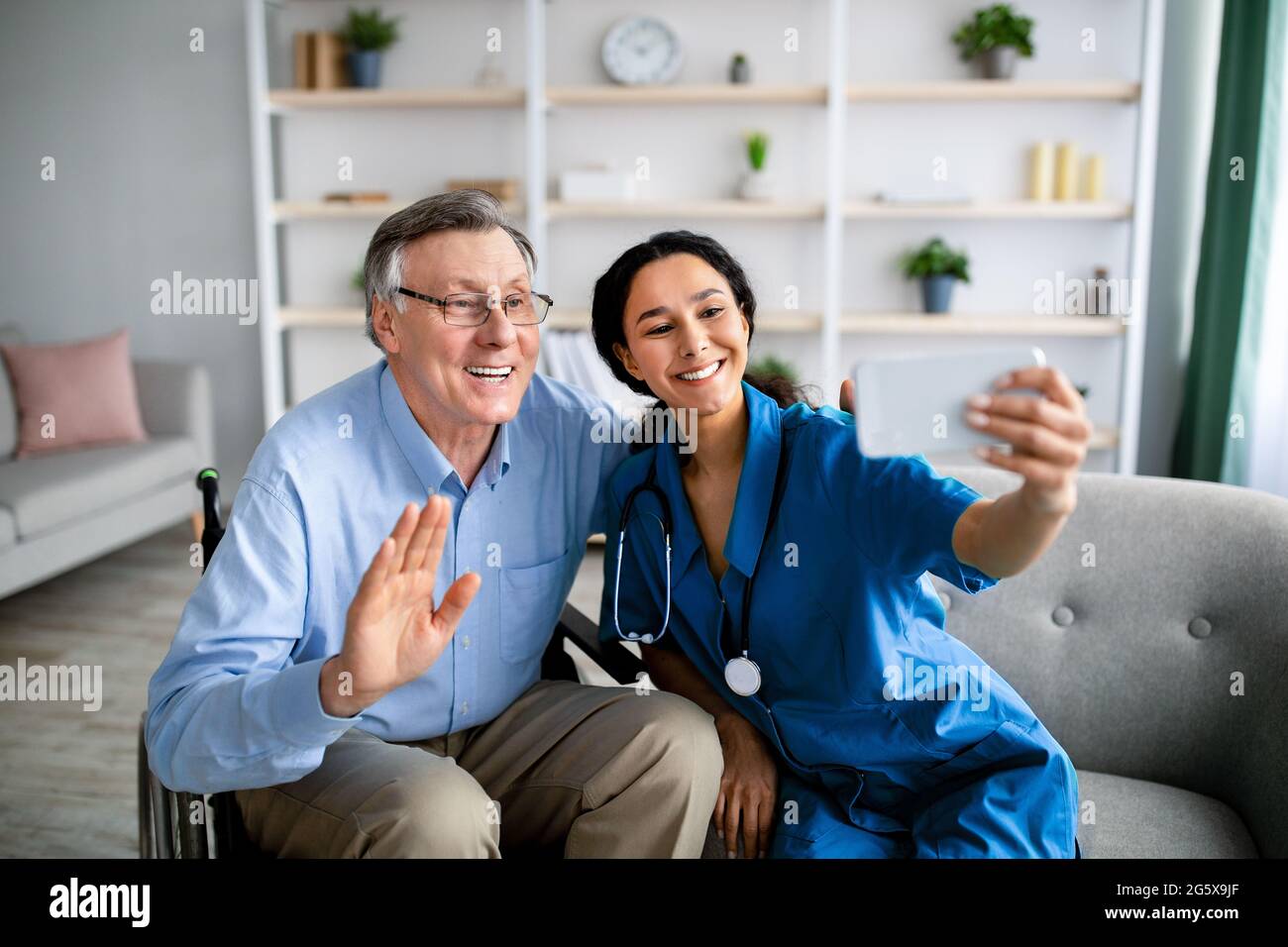 Young care worker elderly hi-res stock photography and images - Alamy