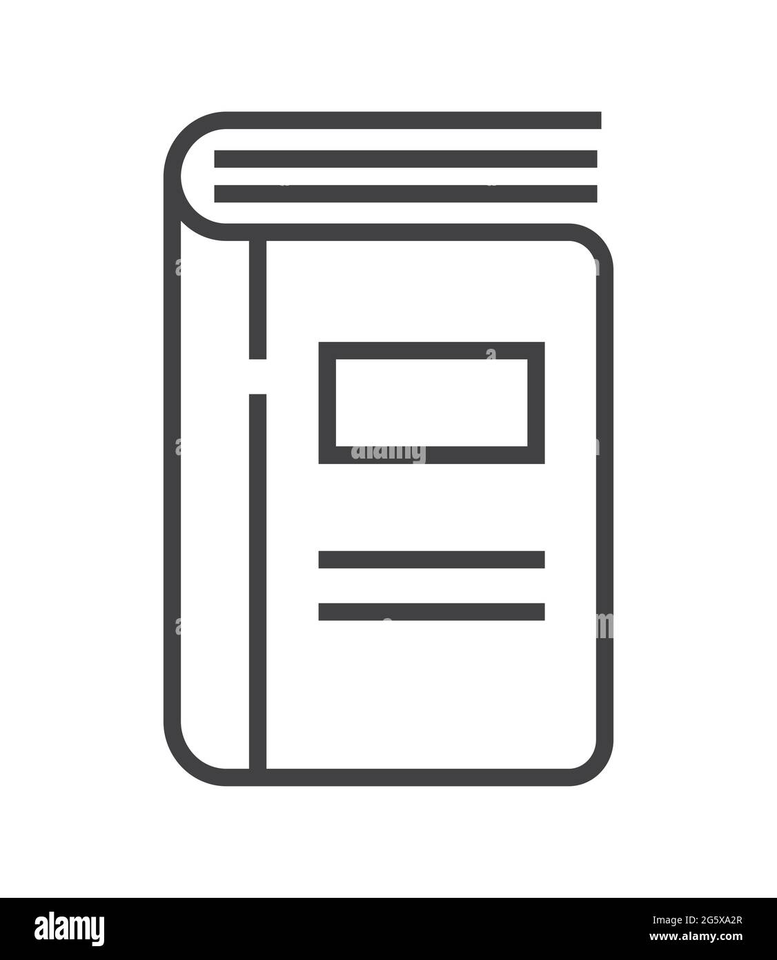 Booklet page icon vector in thin line style. Outline symbol for ...