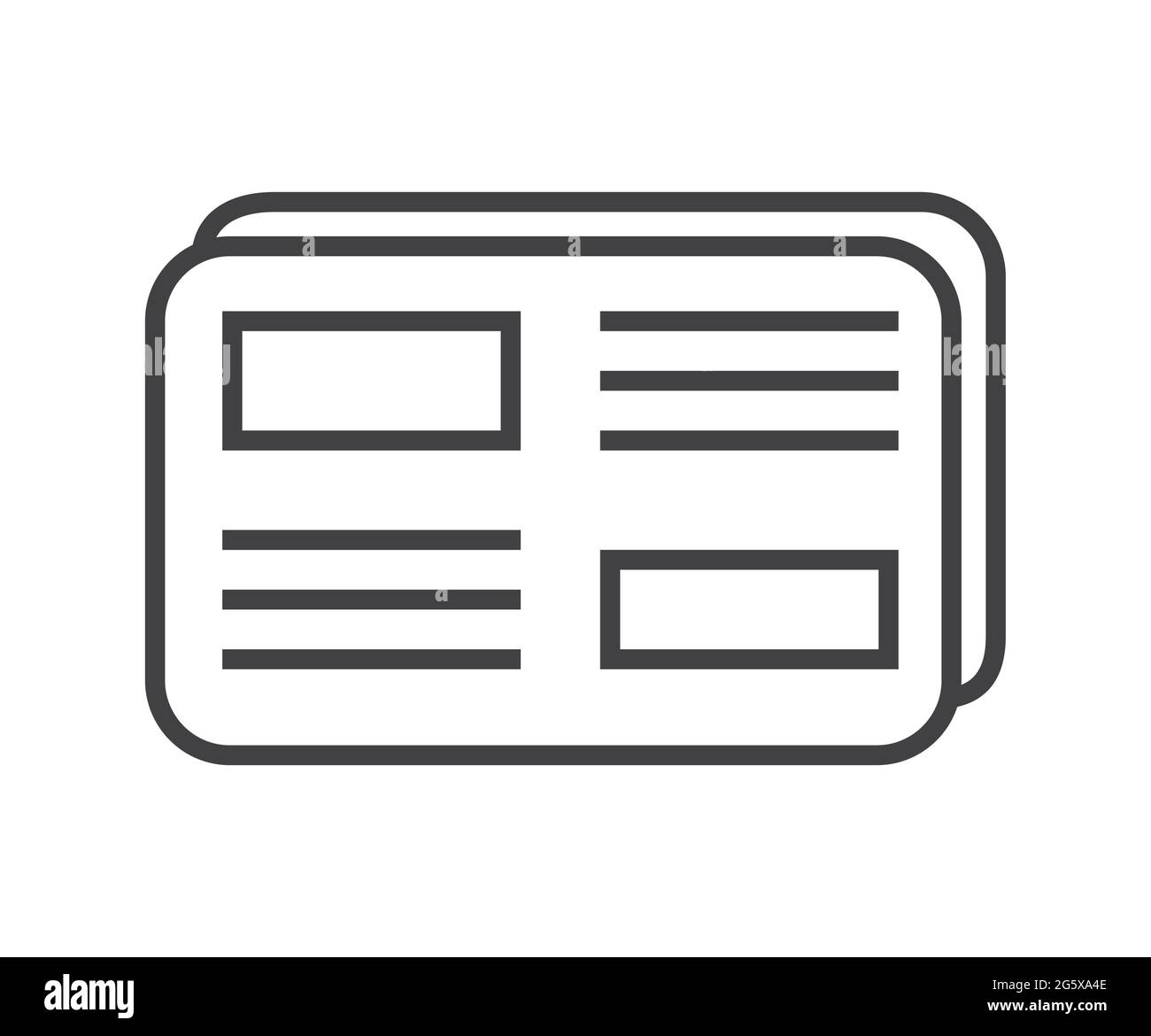 Booklet page icon vector in thin line style. Outline symbol for ...