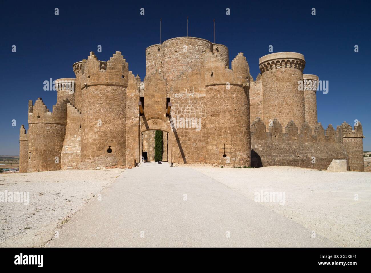 Castle of Belmonte, Cuenca, Spain. Stock Photo